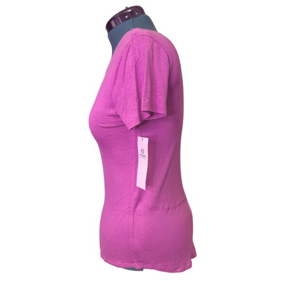 Womens Short Sleeve T-shirt By Mono B Size Small Bright Pink NWT - Picture 3 of 12